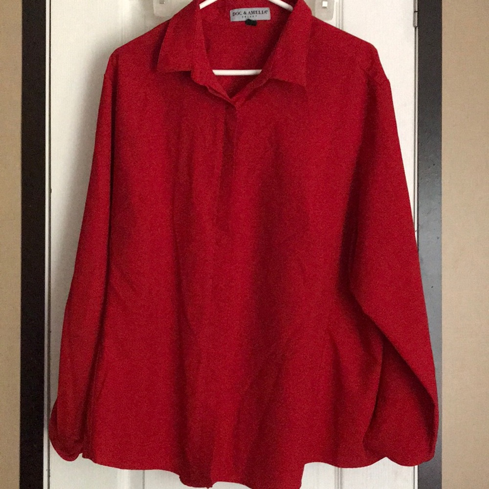Red button down